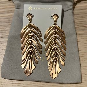 Kendra Scott Lotus statement earrings in rose gold